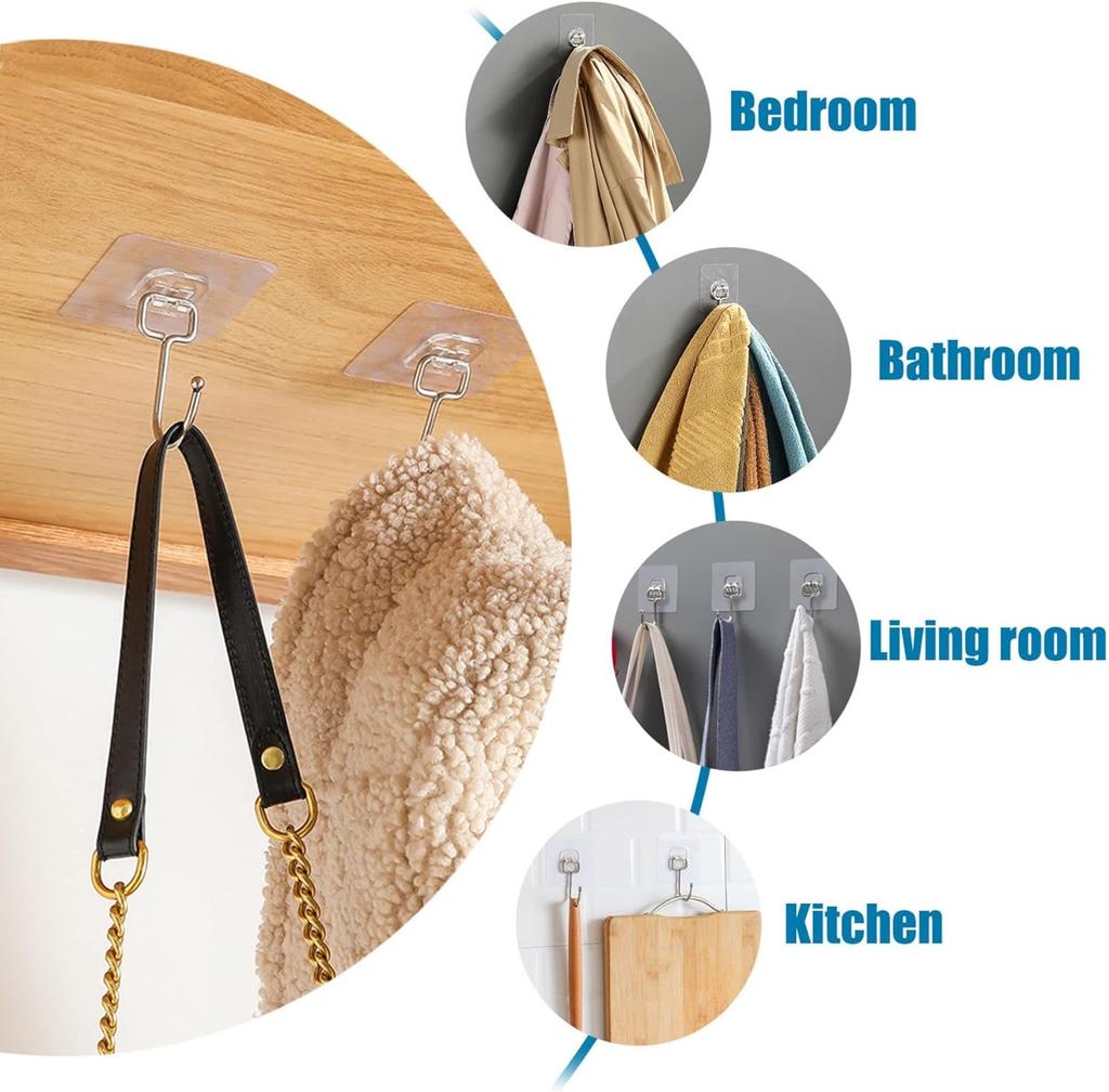 10Pcs Big Size Transparent Strong Self Adhesive Door Wall Hangers Hooks Suction Heavy Load Rack Cup Sucker for Kitchen Bathroom