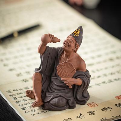 Ornamentos de Buda Jigong Bêbado, Estátua de Figura de Cerâmica, Arhat Zen Domador de Dragões, Casa, Prateleira, Decoração de Mesa