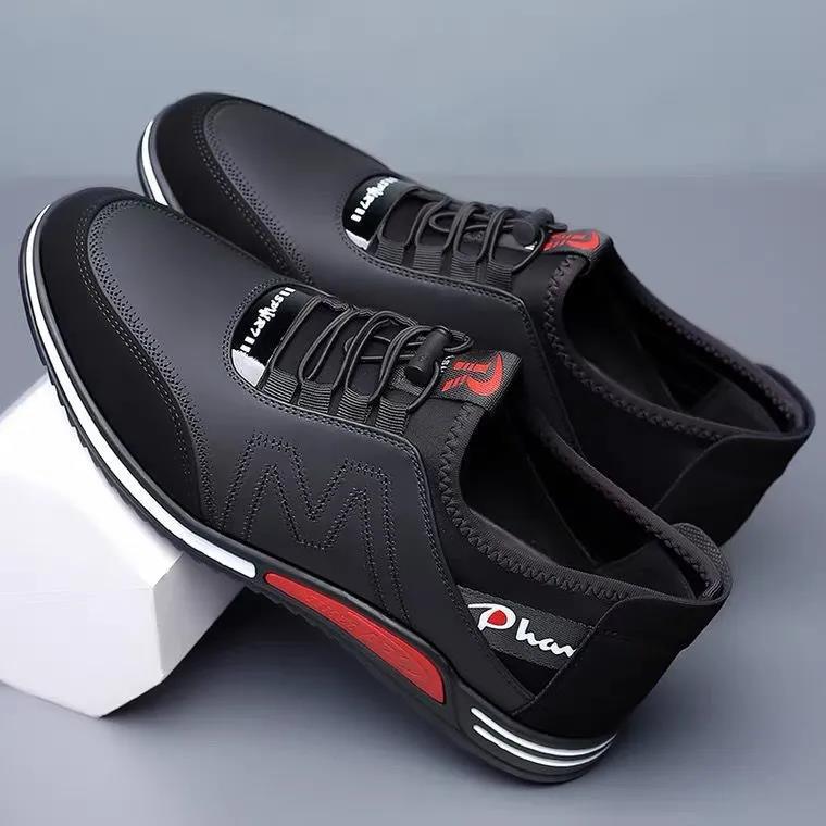 Lederschuhe atmungsaktive Sportschuhe Mode weiche Sohle Trendschuhe dünne leichte Freizeitschuhe