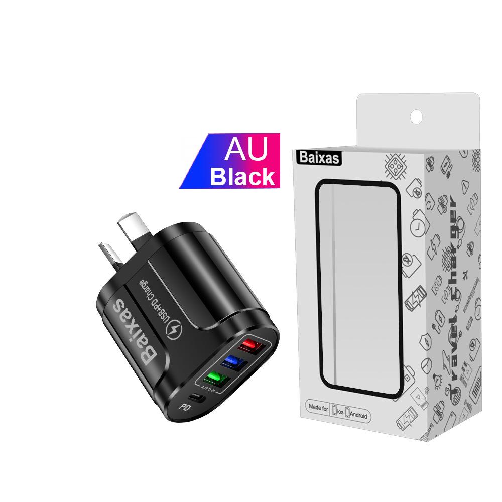 Multi-port Home & Travel Charger EU/UK 3 USB + Type-C 5V/2.4A