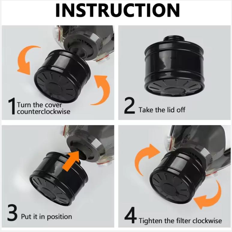 40mm Gas Mask Filters Single Gas Mask Filter for Gas Mask 40mm Activated Carbon Filter Against Vapors Dust Paint Spray Welding