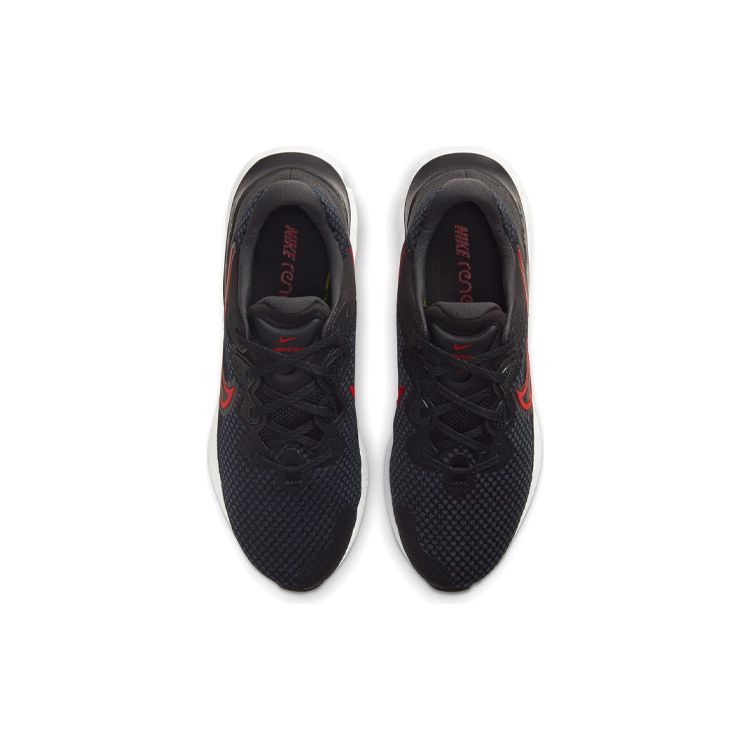 Nike Renew Run 2 Spliced Casual Mesh Fabric Shock Absorption Non-Slip Wear-Resistant Low-Top Marathon Running Shoes Men Sneakers Black Red CU3504-001