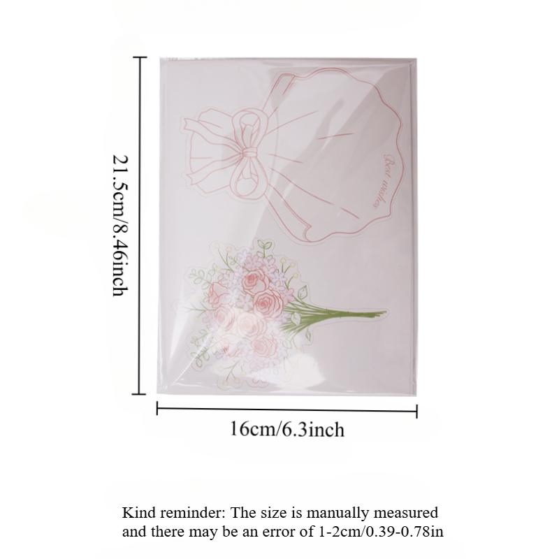 6 szt. Kartka z podziękowaniem za bukiet Festiwal Urodziny Ślub Kartki z życzeniami Papierowa Ręcznie pisana Karta z błogosławieństwem Prezent Karta w kształcie bukietu kwiatów
