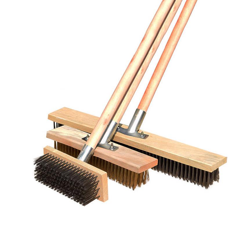 Aige Stainless Steel Long Handle Hard Bristle Floor Brush