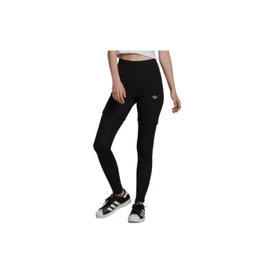 Originals Solid Color Logo Print Sports Fitness Pants Women Bottoms Black IA8336