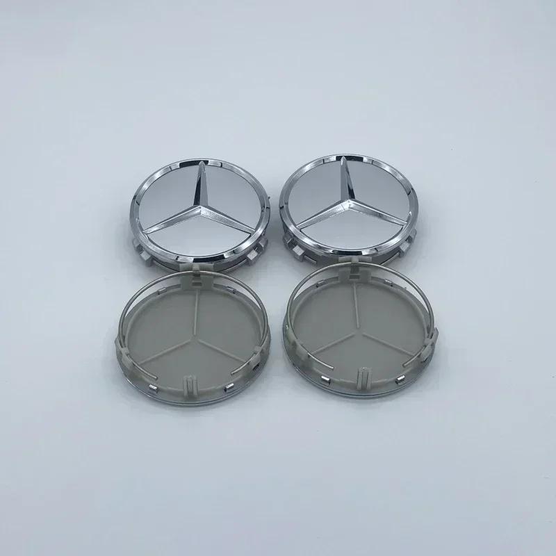 

4Pcs/set 75MM/60MM Car Wheel Center Hub Cap Covers For Mercedes Benz Black Badge Rim Cover Auto Style Decorate Accessories