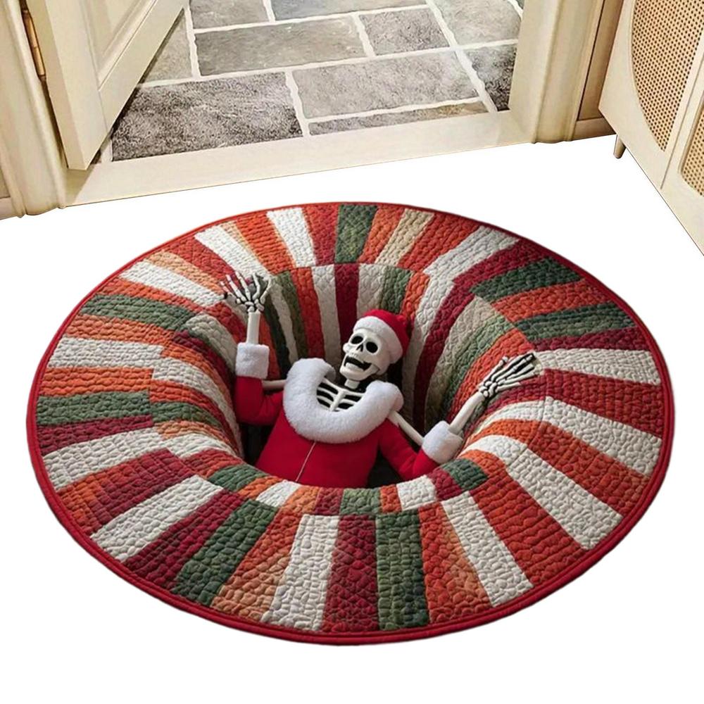3D Rug 3D Mat Floor Christmas Decor Skull Non-Slip Visual Door Carpet For Kitchen Entryway Entrance Indoor Bathroom Bedroom