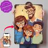 Family Cartoon D Printed Texture Poster Personalized Wall Art Retro Metal Tin Signs for Luxury Decoration Home Decorations Room