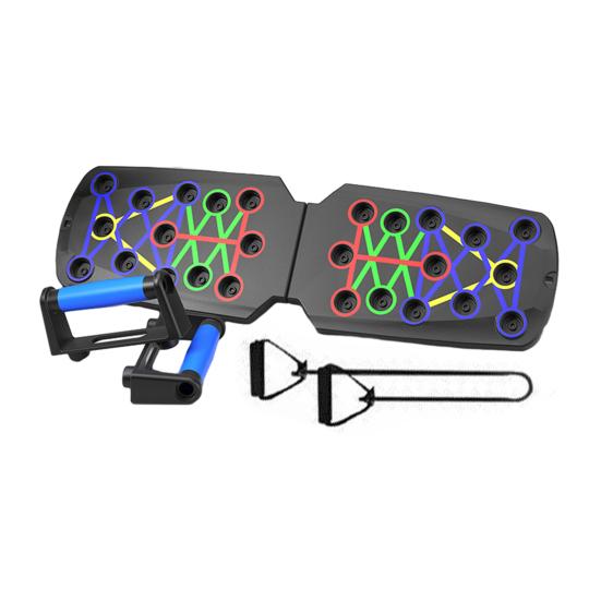 Faltbares Liegestützbrett mit Anti-Rutsch-Griff 28 Löcher Männer Brust Bauchmuskeltrainer Liegestützgriffbrett Heim-Fitnessstudio Fitnessgerät