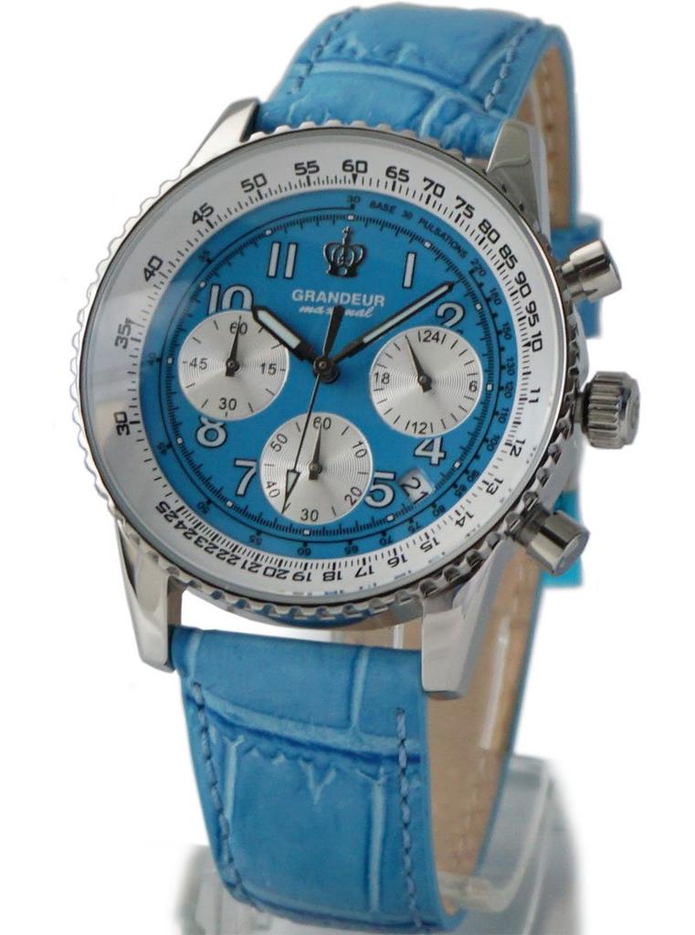 GRANDEUR Watch Japanese Leather JOSC028W5 [Grandeur] Men's Chronograph/Blue