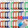 5-50Pcs Multicolor Keychain Key ID Label Tags Luggage ID Tags Hotel Number Classification Card Key Rings Keychain Random Colors