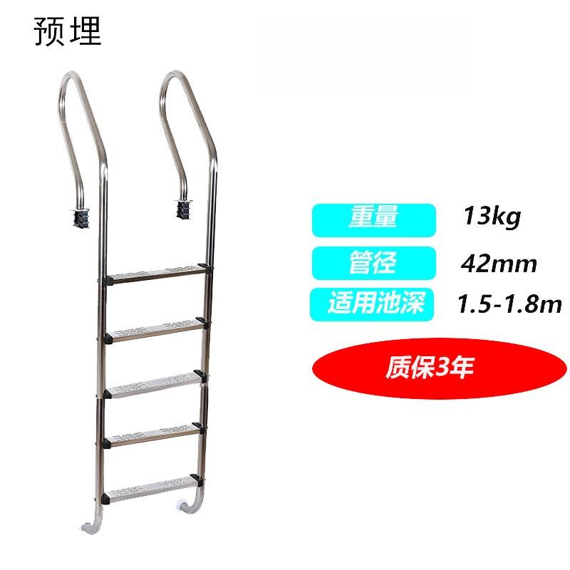 Stainless Steel Swimming Pool Ladder, 304 Underwater Ladder with Handrail, Thickened Treads for Pool Access