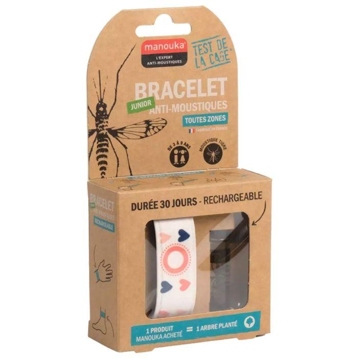 MANOUKA Junior bracelet anti-moustiques et mouches 30 jours Coeurs Made in France