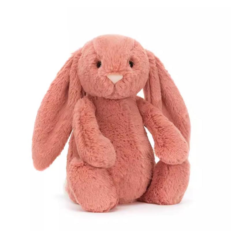 Jellycat Bonnie Rabbit Series Shy Reddish-brown Bonnie Rabbit Soothing Cute Companion Doll Plush Doll Sitting Height 18cm/31cm High