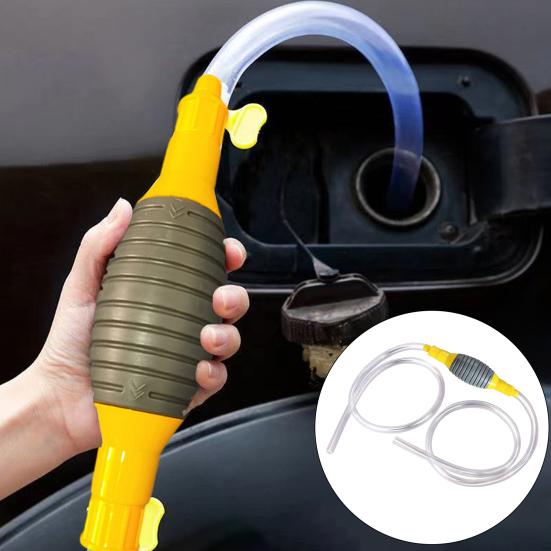 Portable Manual Fuel Transfer Pump with Flexible Hose Easy To Use Reusable Versatile Siphon Pump Liquid Sucker Pump