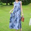 Vestido sin mangas de talla grande para mujer, vestidos largos casuales sueltos, ropa de verano vintage