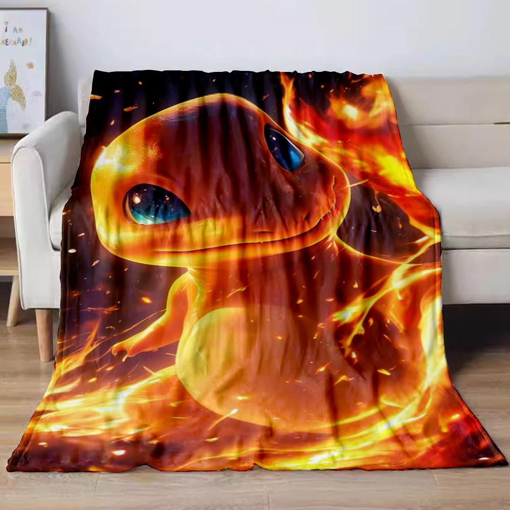 31 Style Anime Pokémon Charizard Cartoon Flannel Blanket for Sofa Home Sofa Student Blankets Children Student Nap Girl Kids Gift