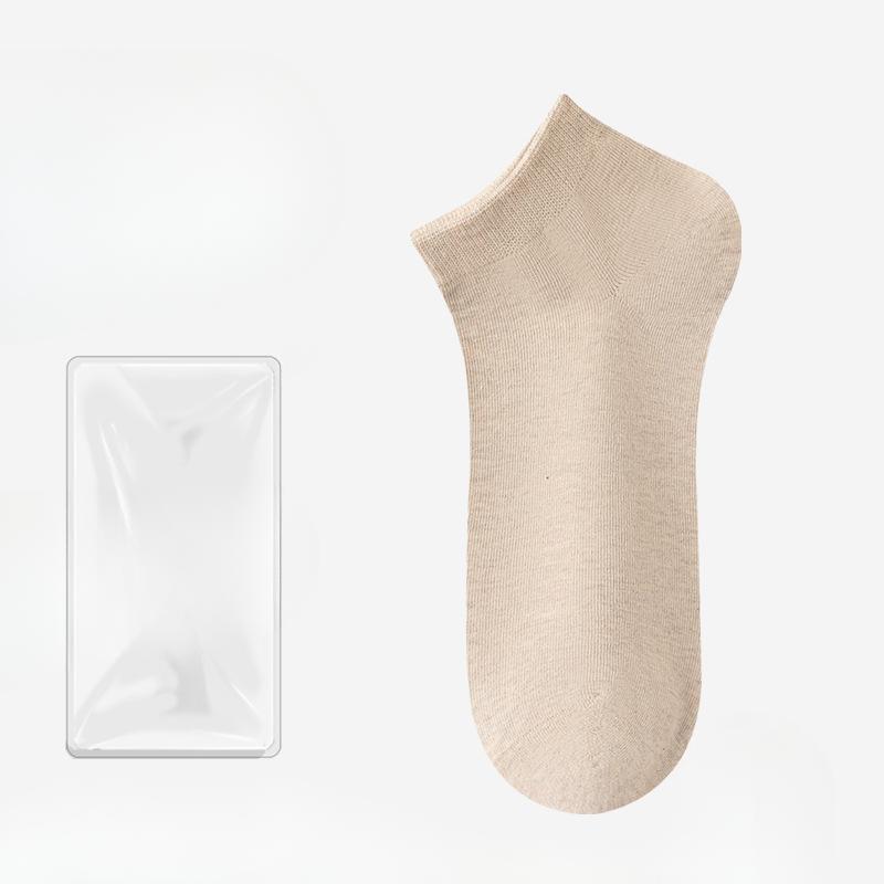 Men Summer Thin Style Trend All Match Pure Color Boneless Anti Pilling Short Cotton Socks