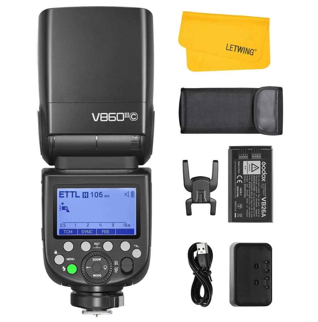 Godox V860IIIC TTL Camera Flash HSS Lithium Battery Strobe Speedlight Compatible with Canon Cameras V860III-C Strobe, 2.4G 1/8000s