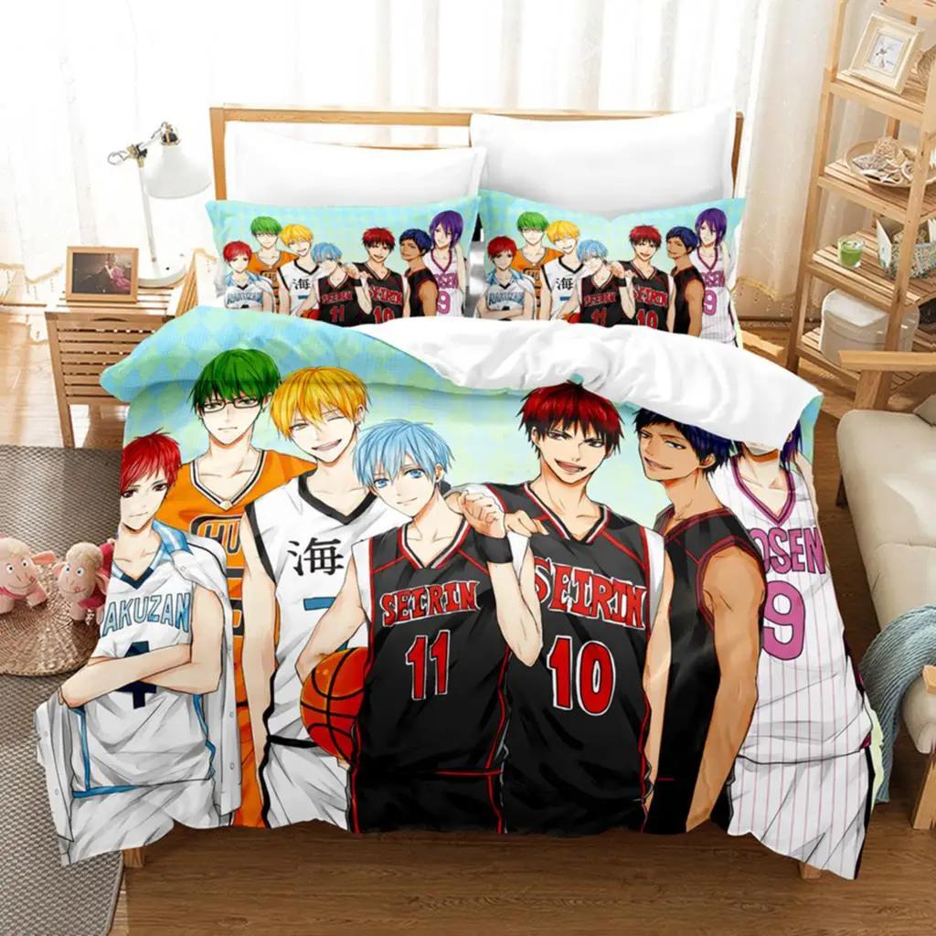 Neues Anime Kurokos Basketball 2 3-teiliges Bettwäsche-Set für Jungen Mädchen Twin Queen Size Bettbezug Kissenbezug Kinder Erwachsene Heimtextilien