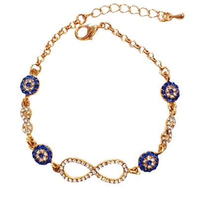 [R8071] - Designer-Armband 'Sissi' blau weiß golden - 23x10 mm (Unendlichkeit)