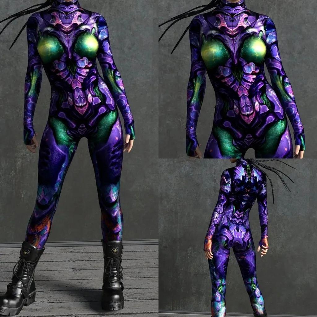 3D Digitaltrykk Sceneopptreden Kostymer Voksne Halloween-arrangementer Karneval Temafest Cosplay Antrekk Latespill Jumpsuit
