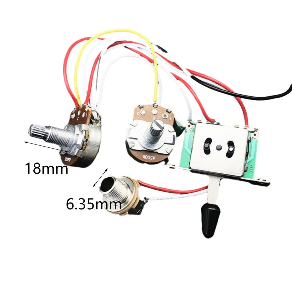 Guitar Wiring Harness Set with 6.35 Output Professional Connector Wire Cable