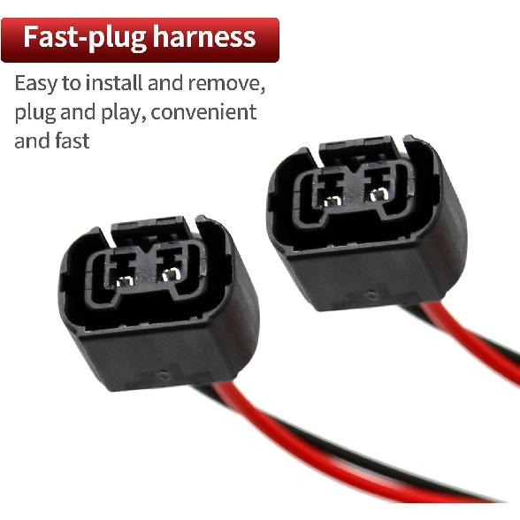 5202 PS24W H16 Female Wire Pigtail Two Harness Fog Light Bulb Connector Plug (PS24W 5202 H16)