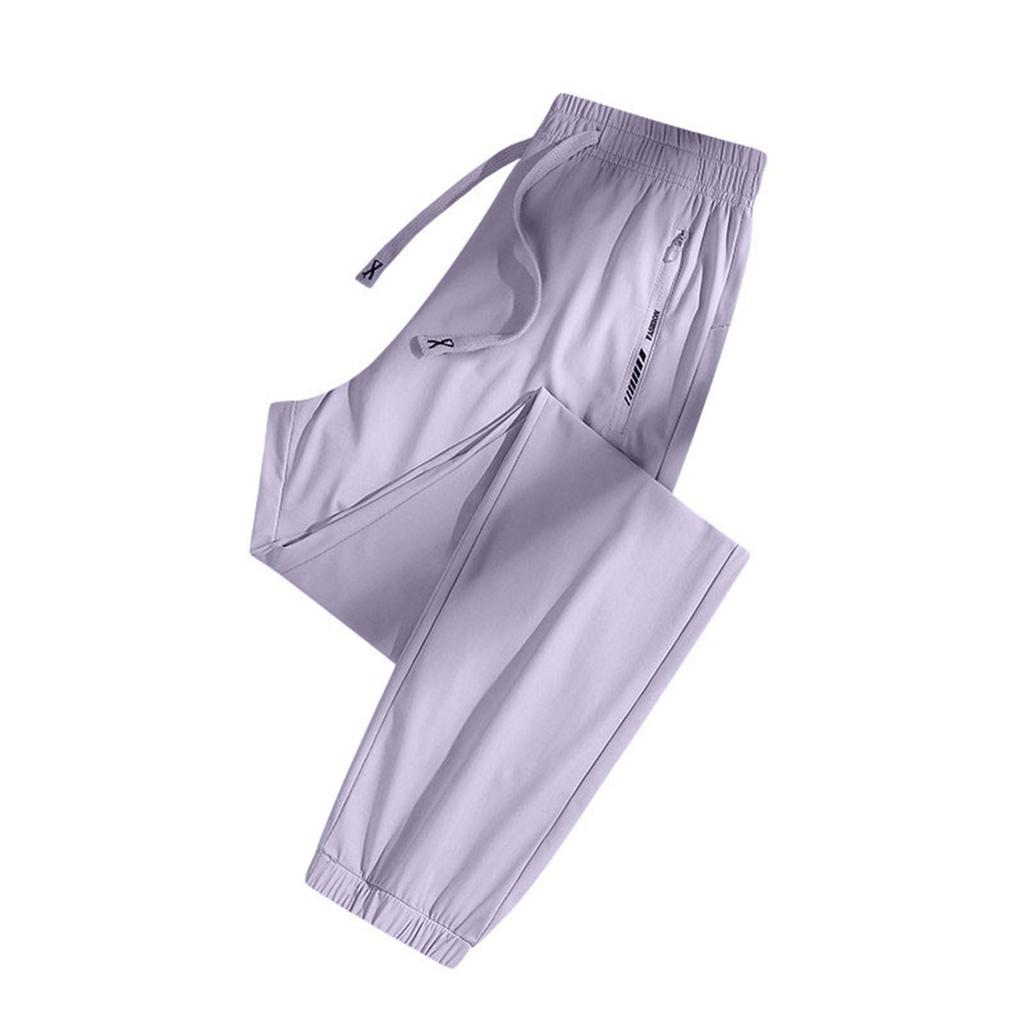 Calça feminina casual cor sólida elástica cintura reta casual com bolsos