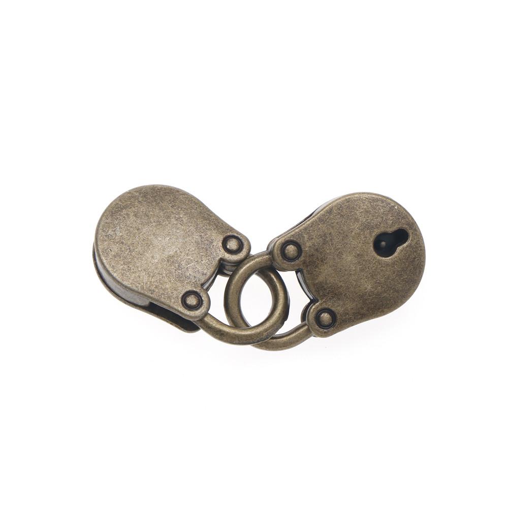 1PCS Metal Old Vintage Style Mini Padlock Small Luggage Box Key Lock Copper Color