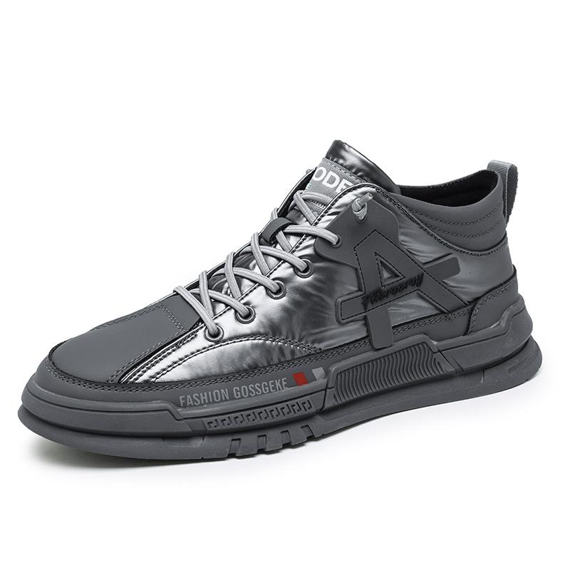 Fashion Brand Men's Genuine Leather Casual Shoes Winter Ankle Boots High Top Shoes Men's Work Clothes Shoes Thick Soles