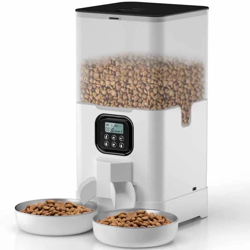 Hrănitoare Automată pentru Pisici de Companie Capacitate Mare 6L Distribuitor Dublu Automat de Hrană pentru Pisici Hrănitor Inteligent cu Temporizator pentru Pisici Câini Hrană Uscată