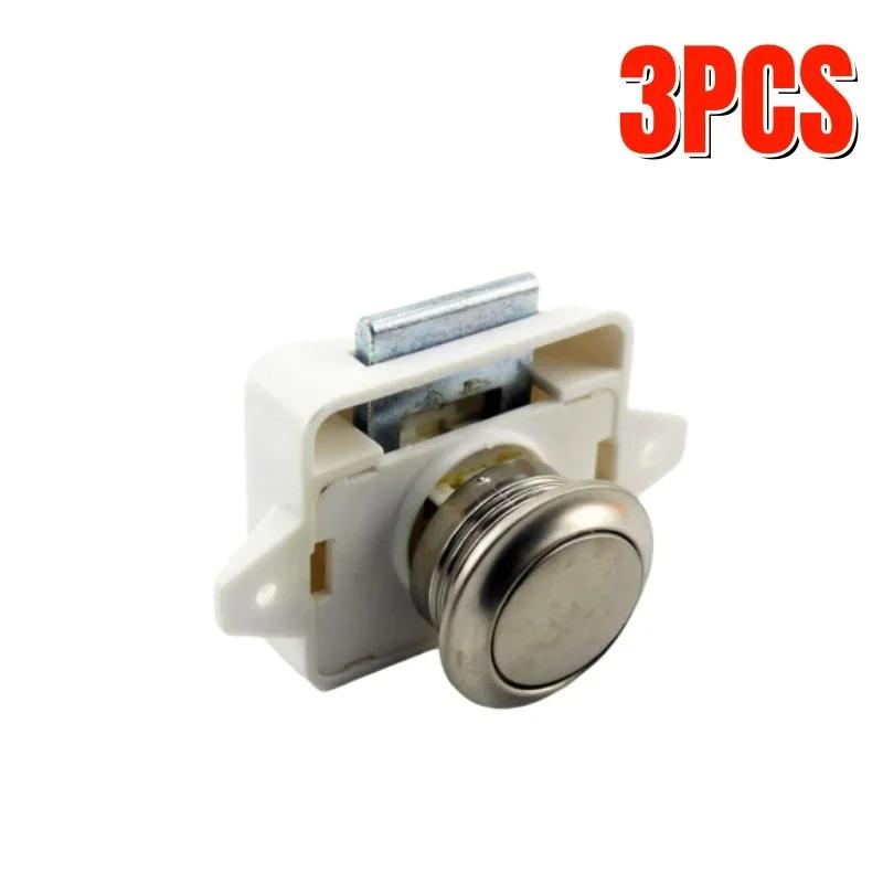 2/3/5PCS RV Press Cabinet Lock Nickel Button Material Suitable for Keyless Cabinet Locks for RVs Yachts Campers Travel Trailers