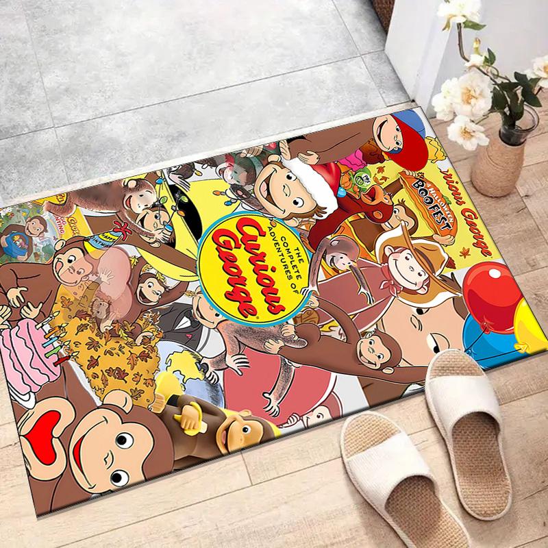 1pc Curious George (5) Design Printed Area Rug Carpet for Bedroom Living Room Home Decor Rugs Mat Non Slip Mat Rug for Bedside