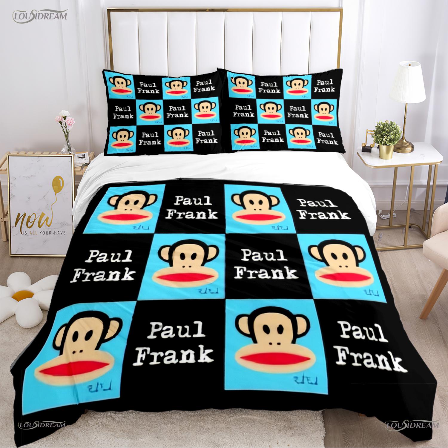 

Cute P-Paul F-Frank Cartoon Anime Duvet Cover Funny Kawaii Bedding Set Soft Quilt Cover And Pillowcases Single/Double/Queen/King US Full(200*230cm)3pcs