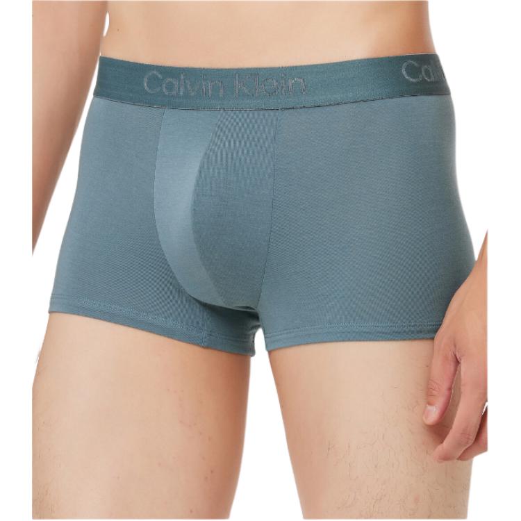 Calvin Klein Letter Jacquard Comfortable Knitted Low Waist Boxer Briefs Men Underwear Green NB3979-POF