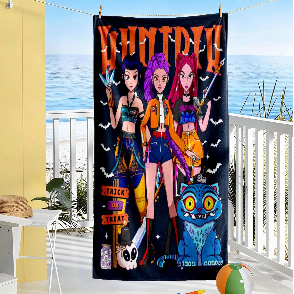 Huntrx Cyberpunk Fashion Beach Towel Quick-Dry Soft Microfiber Comfortable Lightweight Perfect for Traveling Yoga Camping and Swimming