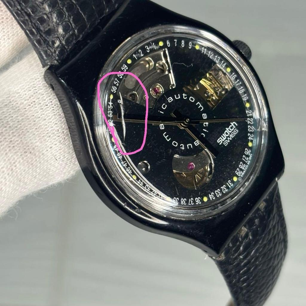 Used Rare Swatch BLACK MOTION first generation automatic 1991