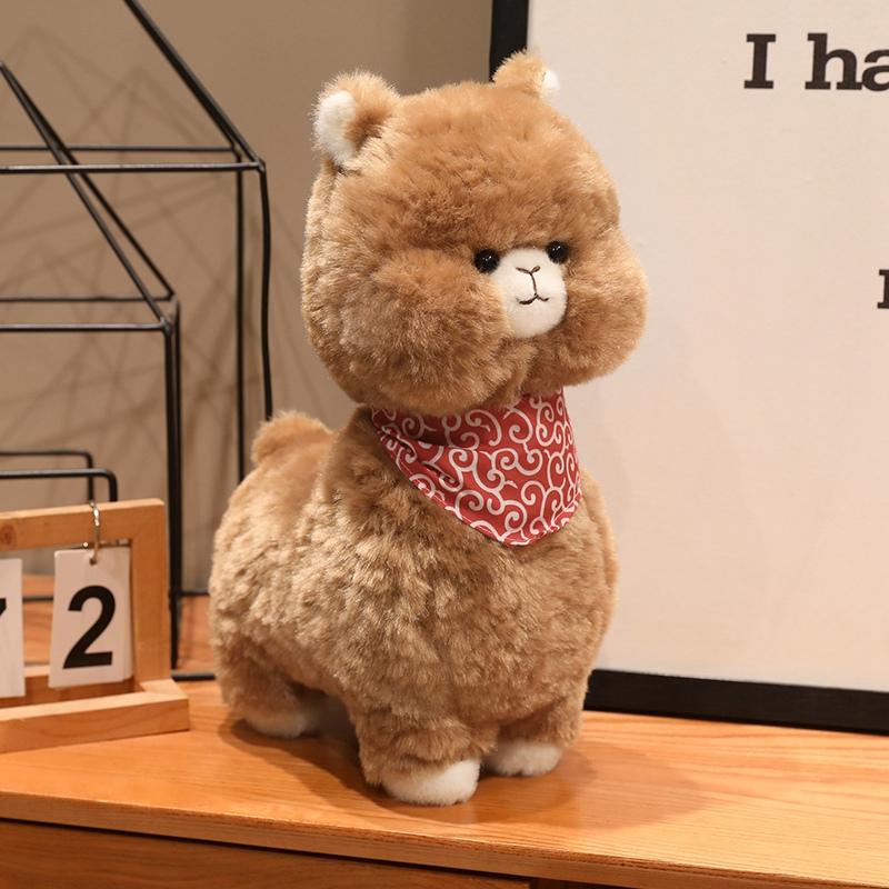 1Pc 26-52cm Lovely Bib Alpaca Plush Toys Cute Alpacasso Plushie Dolls Girl Baby Birthday Gift