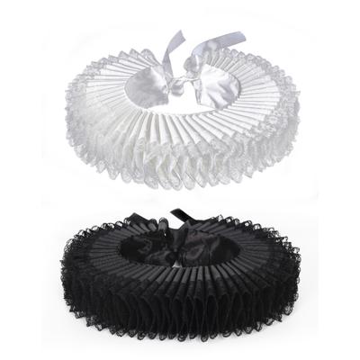 Comfortable Elizabethan Neck Ruff Victorian Ruffle Choker Adjustable Neck Ruff for Medieval Costume