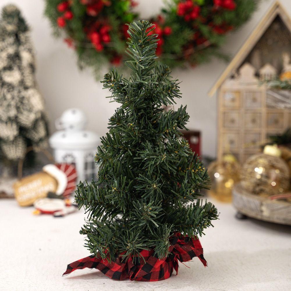 Plastic Small Christmas Tree Mini Artificial Xmas Pine Tree Christmas Tree Ornaments New Year Gift