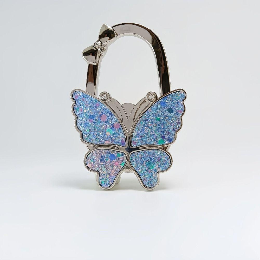 Fashion Butterfly Handbag Hook for Women Foldable Creative Purse Hook Portable Durable Bag Hanger for Table