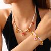European and American fruit pendants, imitation pearl necklaces, bracelets, sweet dripping oil, strawberry cherries, decorative jewelry sets