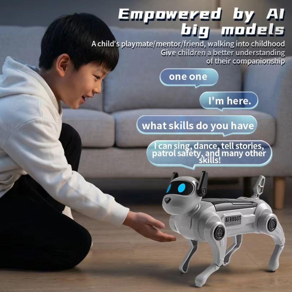 Voice Control Intelligent Mechanical Dog Walking Function DIY Assembled Dog Toys Birthday Gifts