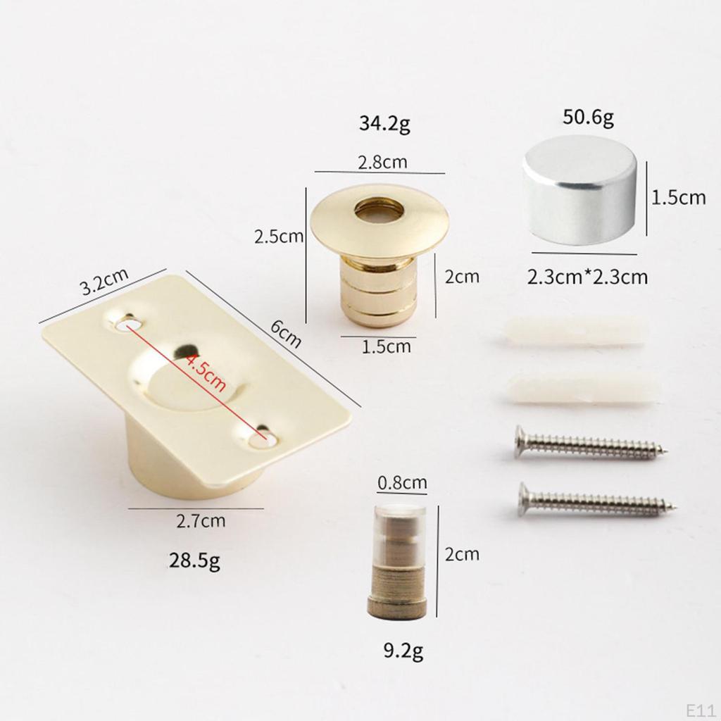 Magnetic Door Stop Quiet Hidden Stopper for Dorm Office Buildings Home Milky White