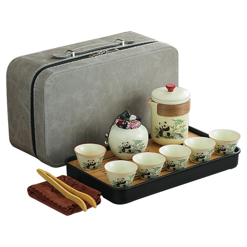 Guochao Mengqu Panda Kung Fu Tea Set Office Teapot Household Living Room High-end Teacup