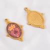2pcs Stainless Steel Charms Heart Printed Stainless Steel Pendants Gold Plated Enamel Eye Charm Making Necklace Jewelry Making