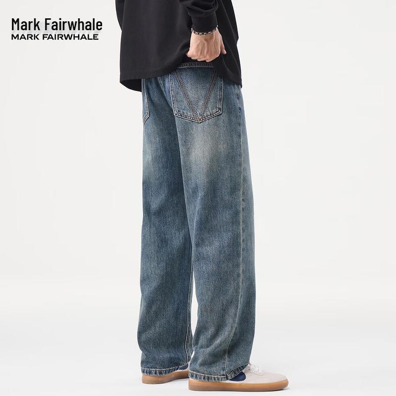 Mark Fairwhale Herren Retro Washed Straight-Leg Jeans