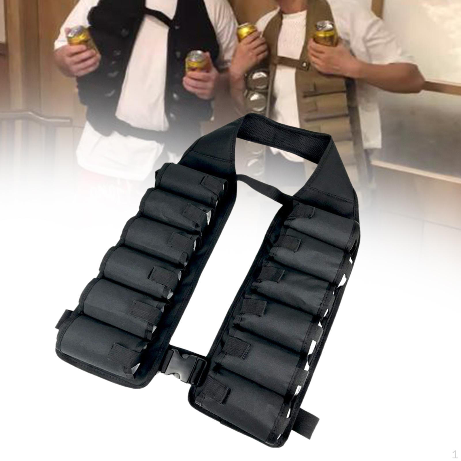 

Пьяный жилет Держатель для пивных банок и бутылок Дизайн с пряжкой Многоцелевой Легко носить Поясная кобура для