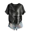 Women's Cute Sweater Knitted Fashion Casual Round-neck Short-sleeved  Cozy Print Top